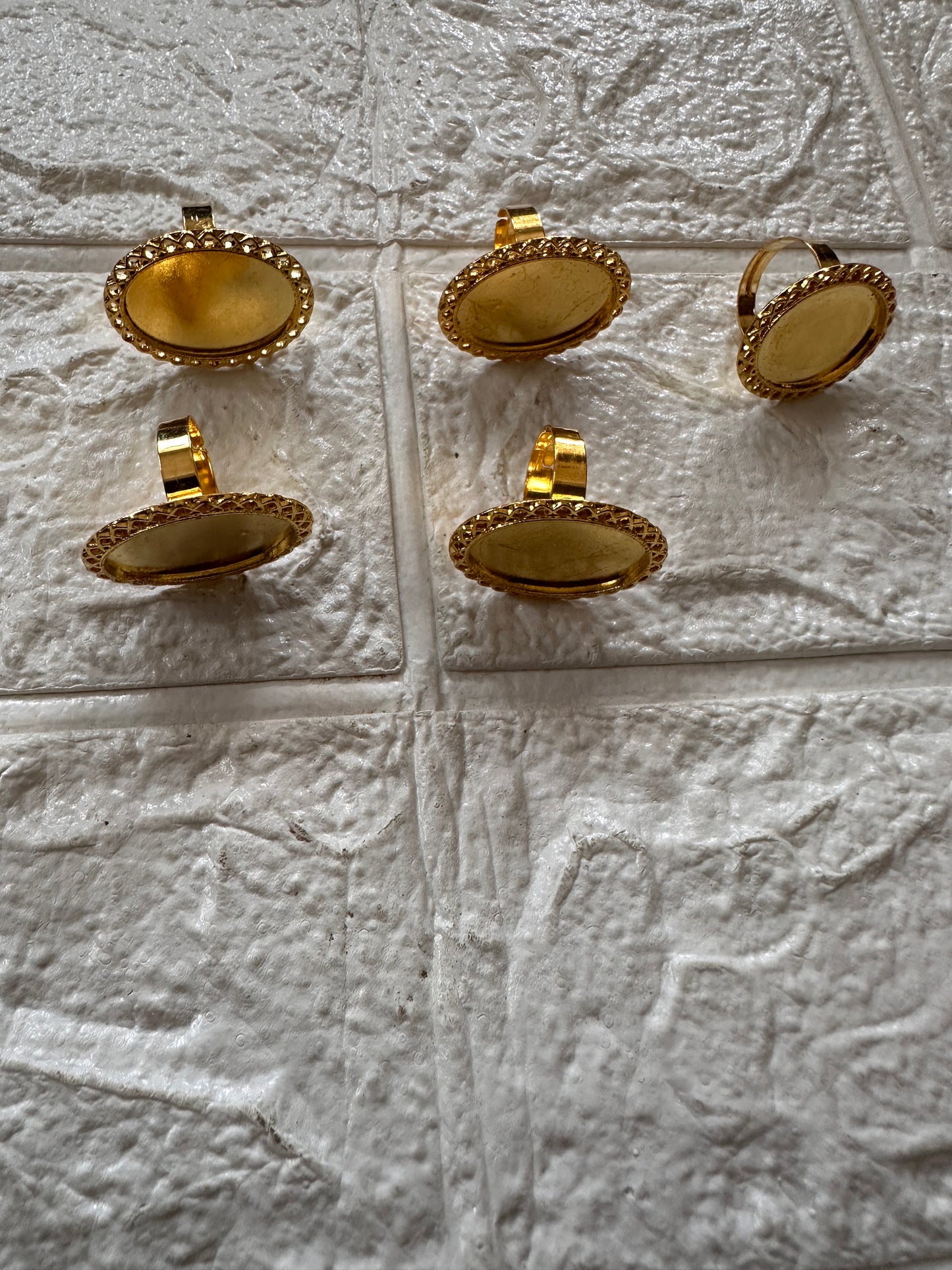 Gold Ring Bezels Set of 5