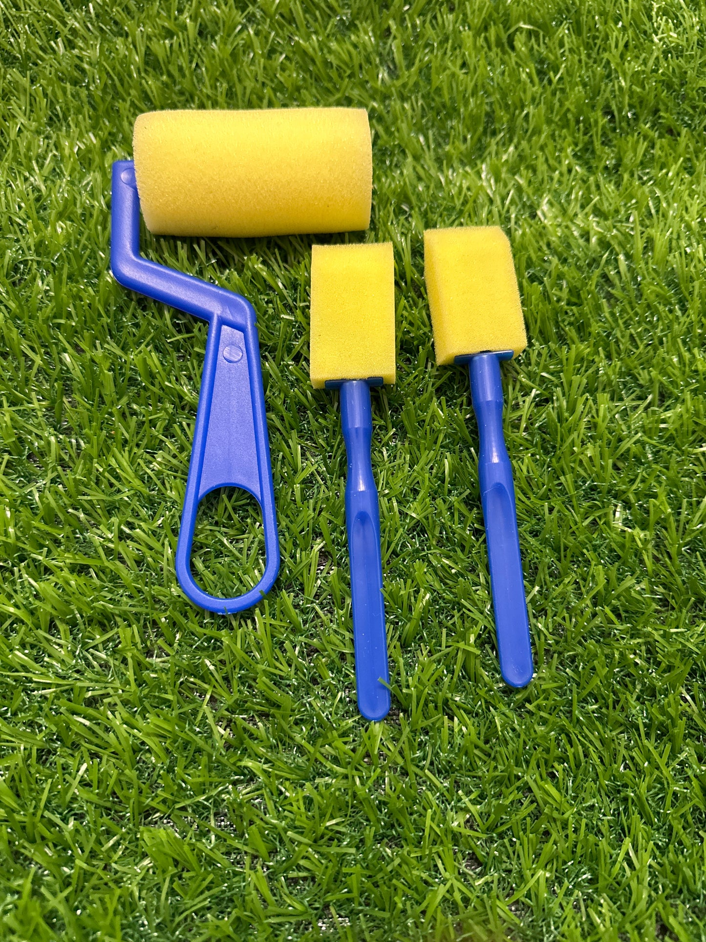 3PC ROLLER YELLOW SPOUNGE BLUE HANDLE