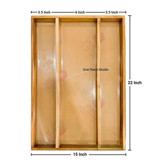 3 Part Teak Wood Frame with Acrylic Base 22*16 inch
