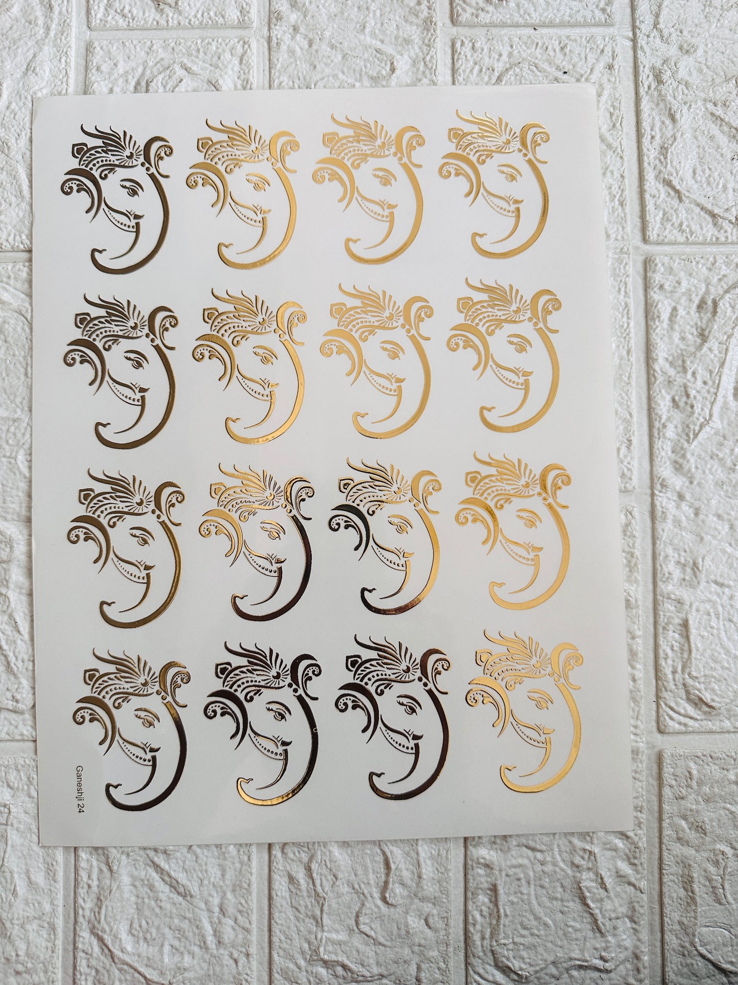 Ganpati embossed sticker sheet