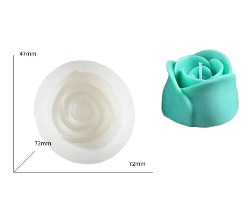 3D Rose Flower Candle Handmade Mould HM0023