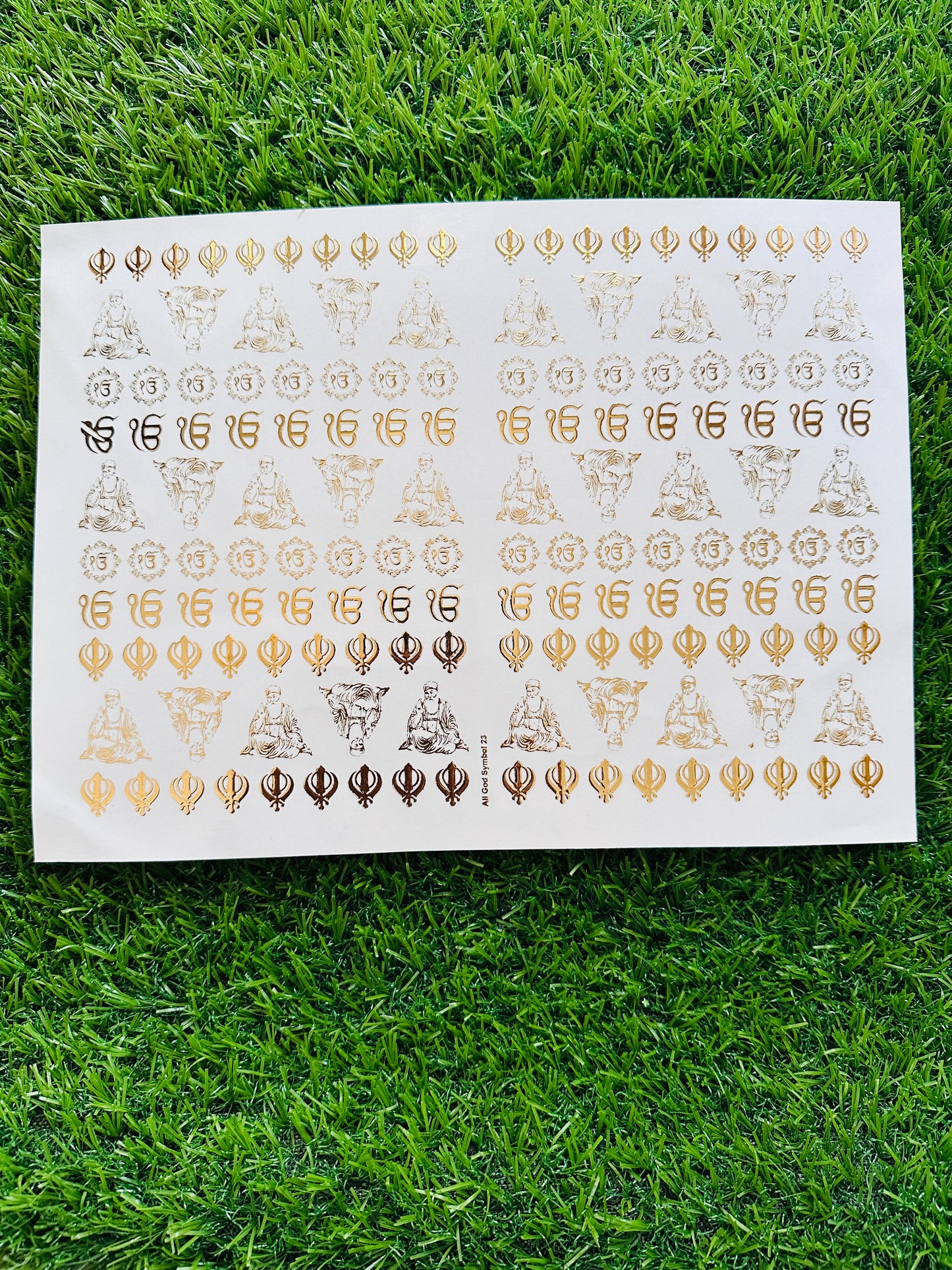 Omkar embossed sticker sheet