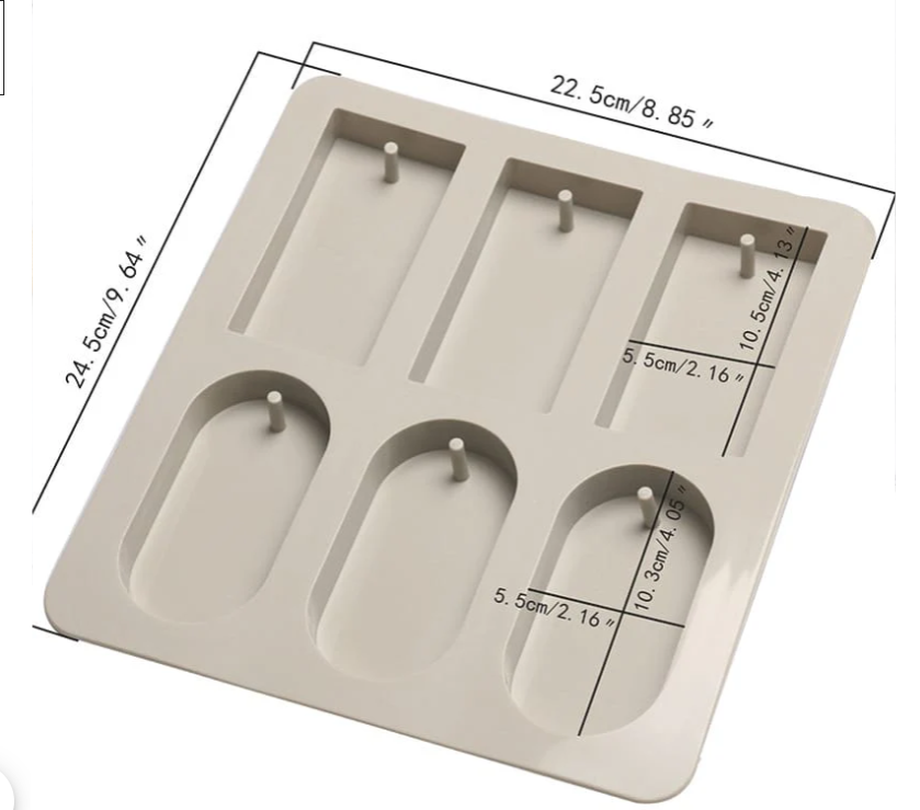 6-Cavity Rectangle & Oval Hanging Tag Mould