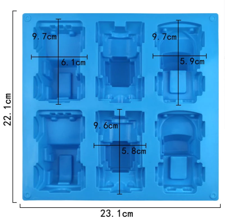 3D 6 Cavity Vintage Car Vehicle Shape Mould