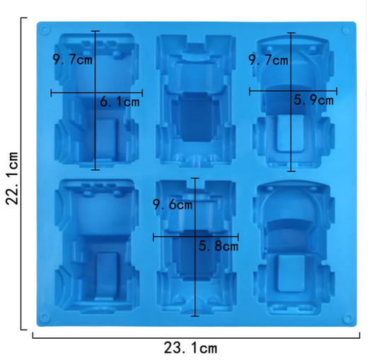 3D 6 Cavity Vintage Car Vehicle Shape Mould