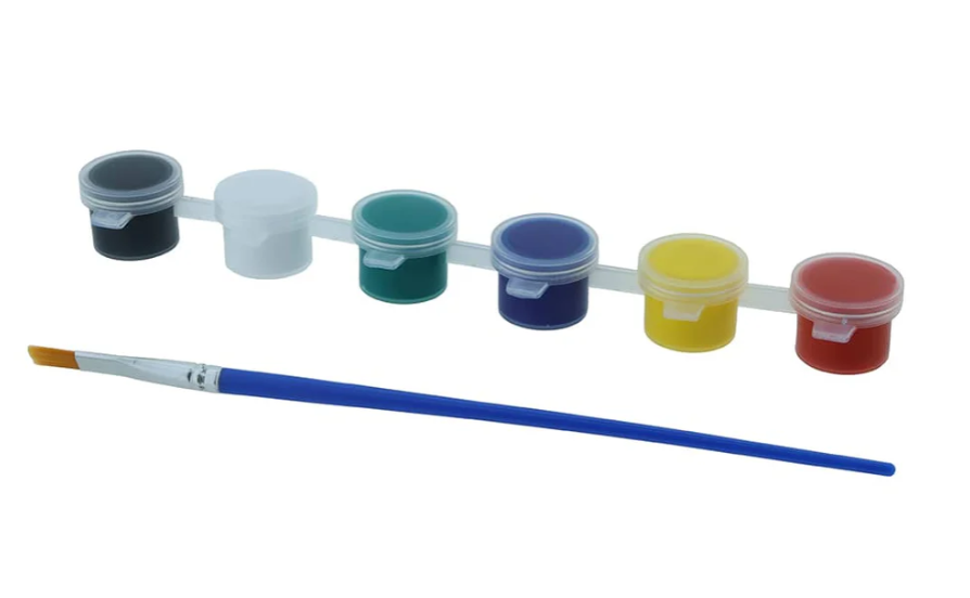 6 In 1 Acrylic Colour With Brush (Paint Pot with Brush)