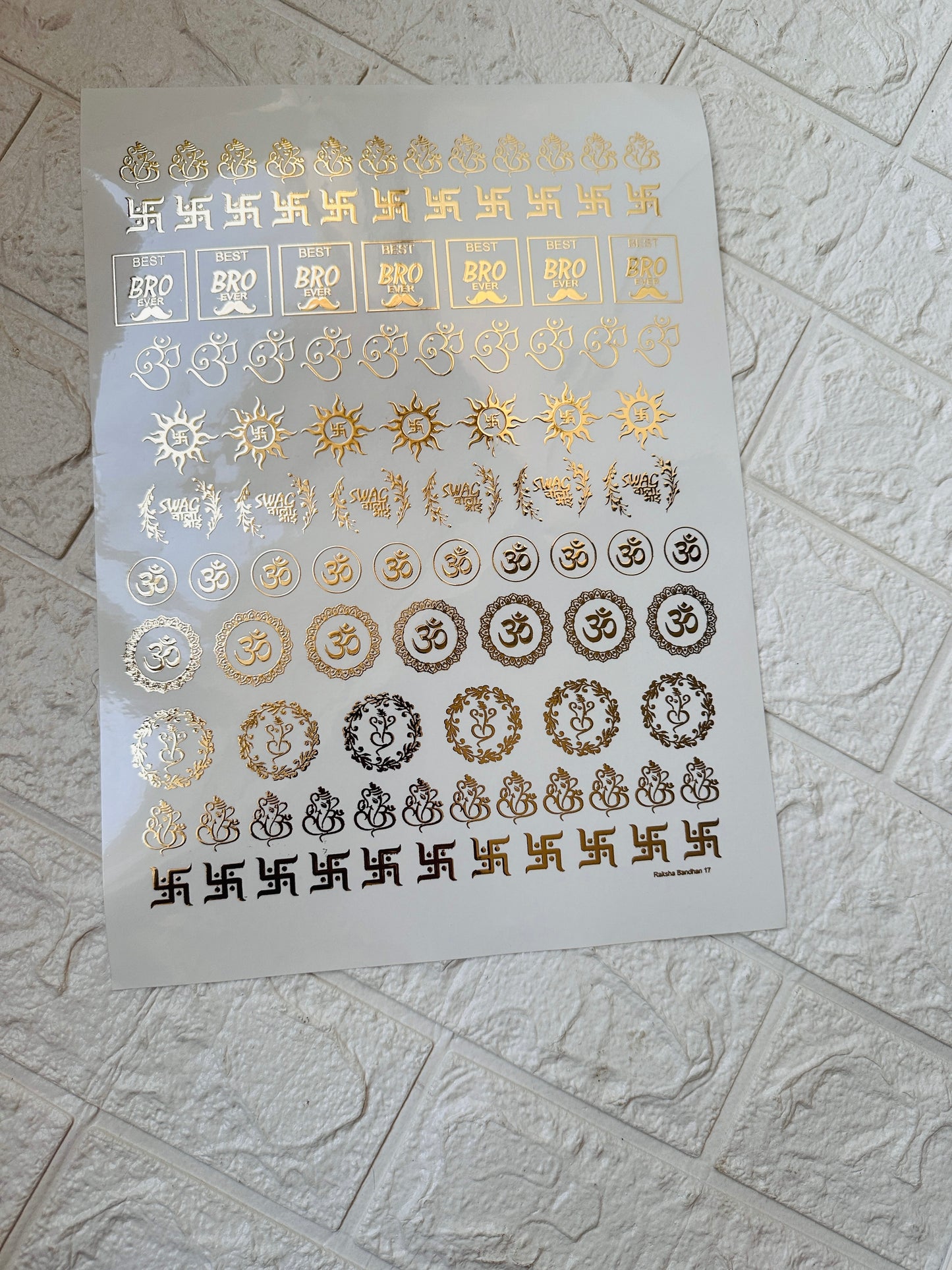 Embossed sticker sheet JR02