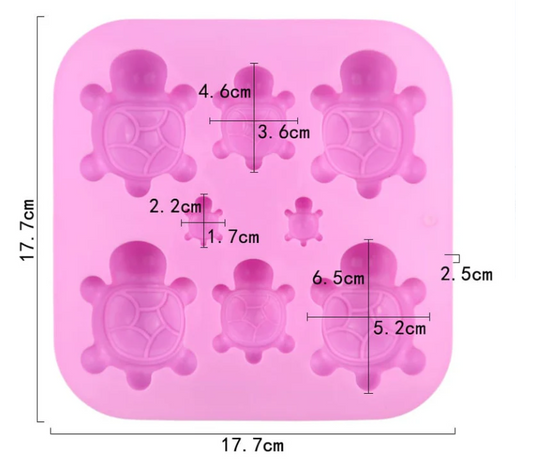 8 Cavity Small & Large Turtles Handmade Mould