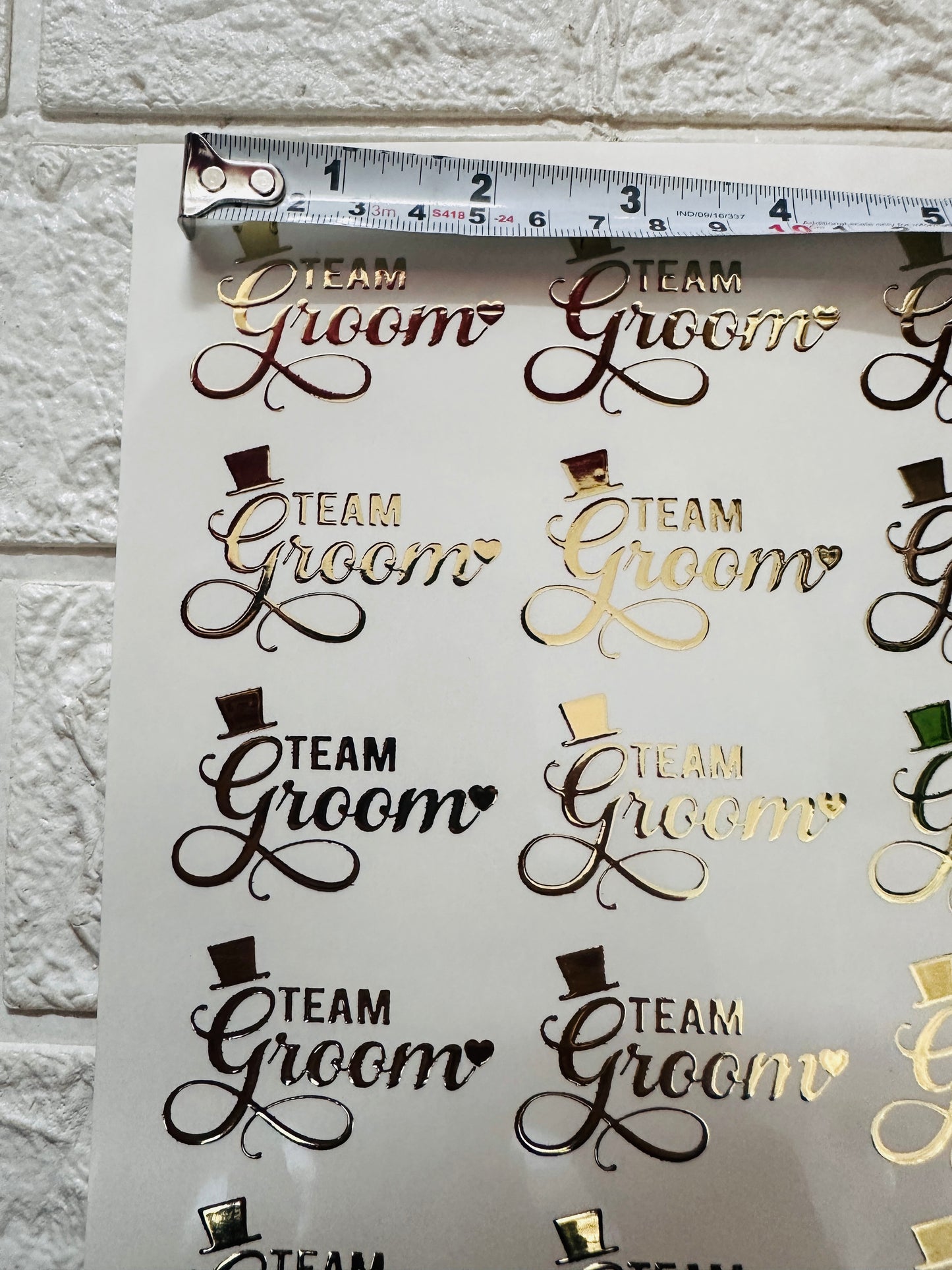 Groom Embossed sticker