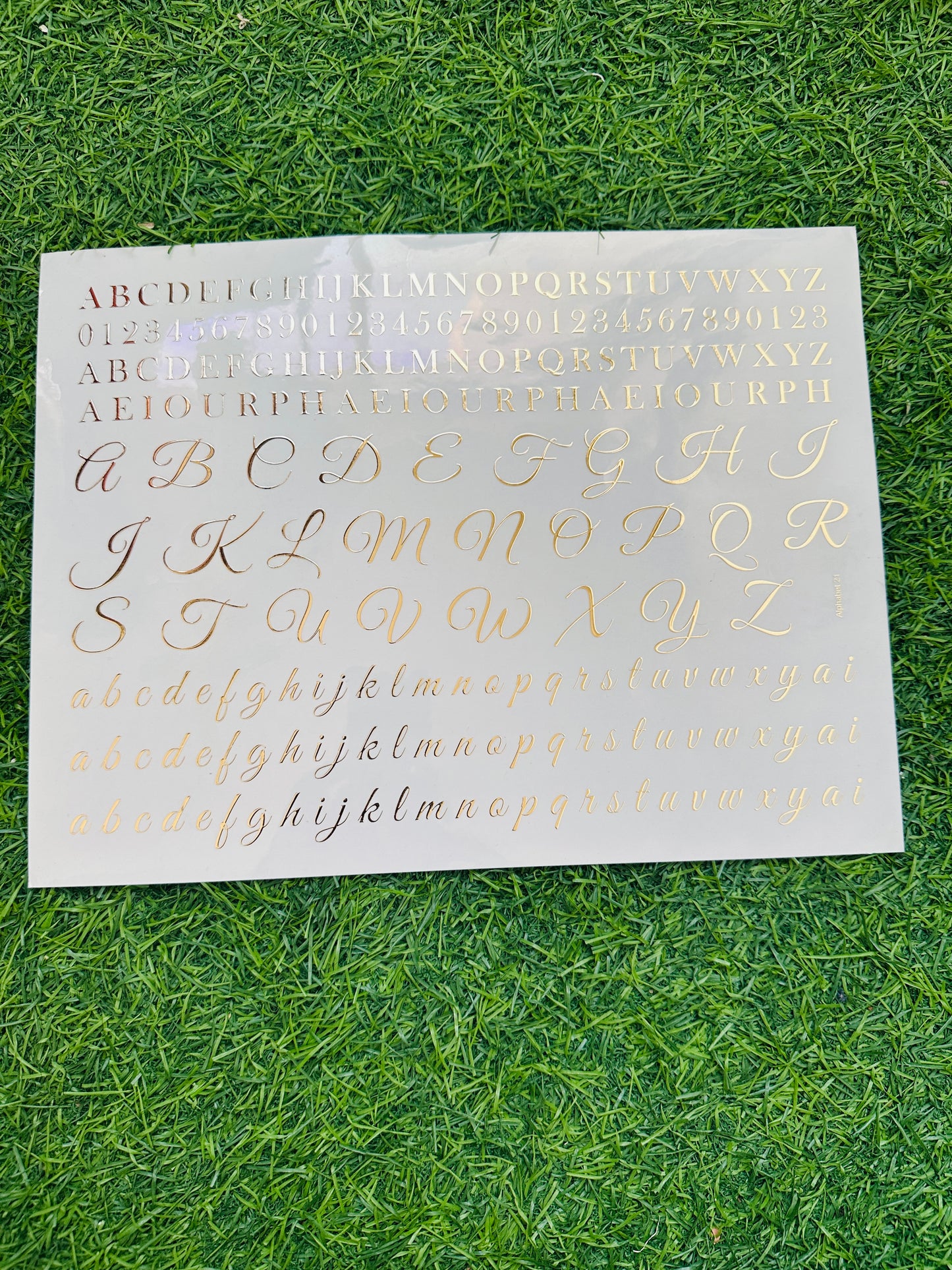 Alphabet Embossed Sticker Sheet