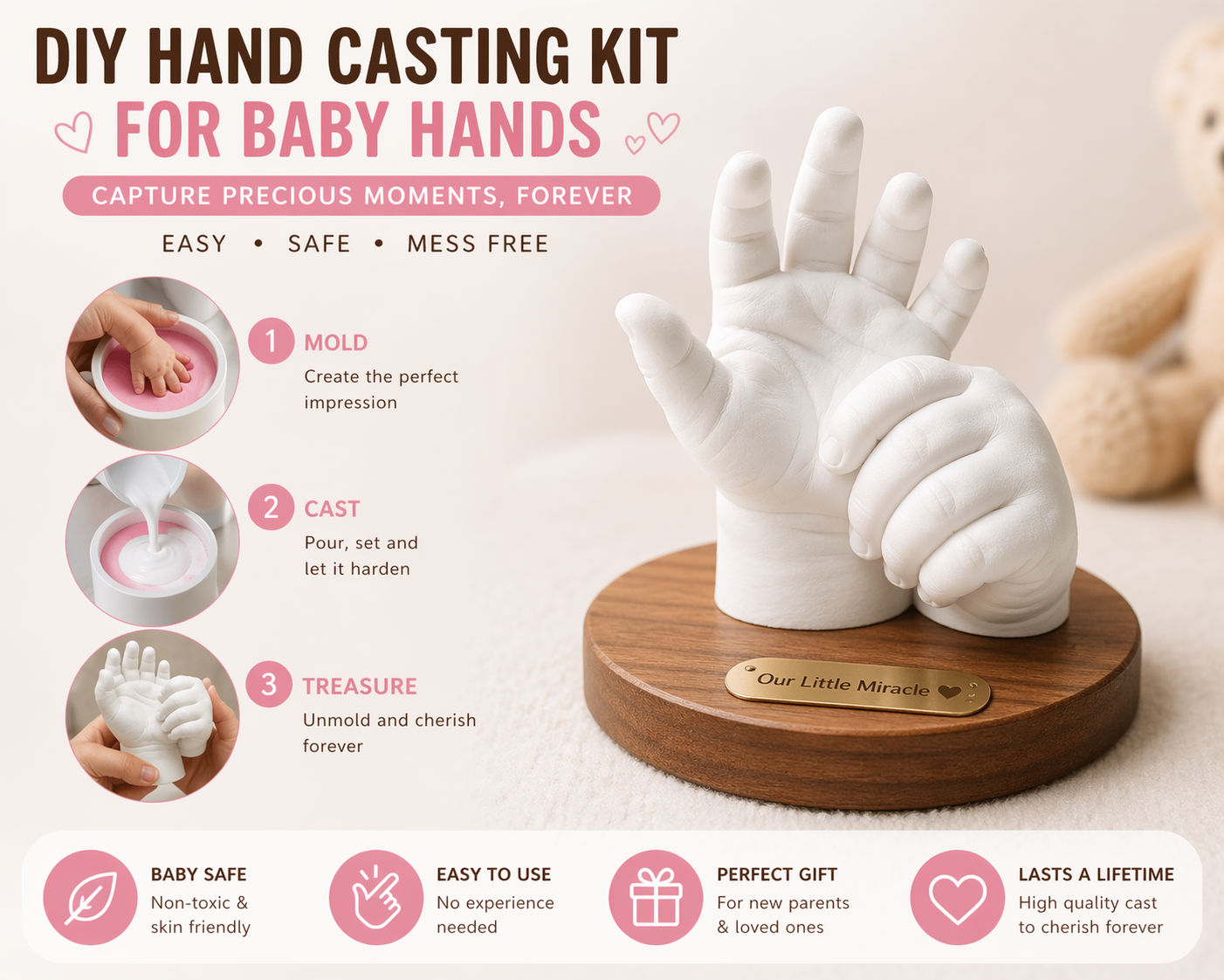 DIY Hand Casting Kit For Baby Hands