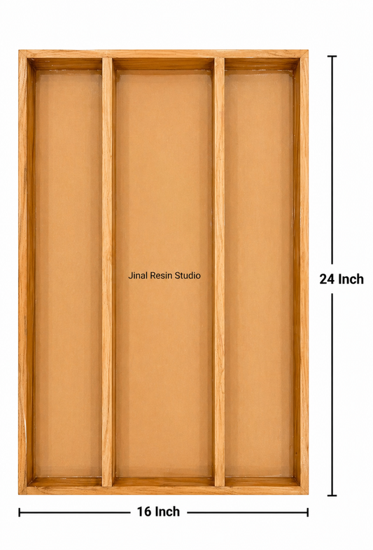 3 Part TeakWood Varmala Frame with Acrylic Base