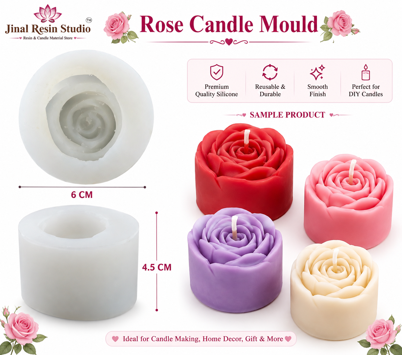 Rose Soap/Candle Mould IHM019