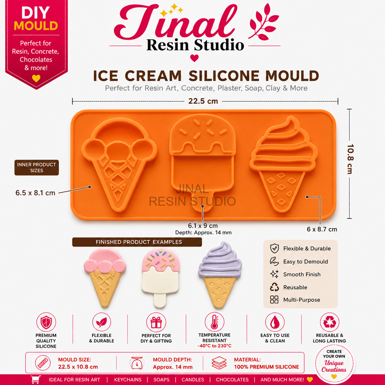 DIY Ice Cream Silicone Mould – Jinal Resin Studio