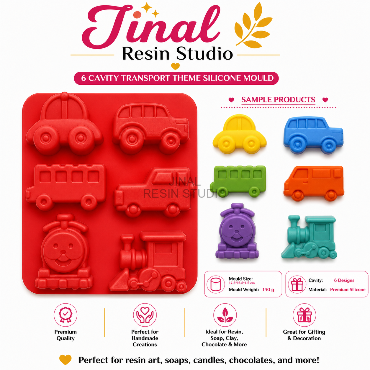 6 Cavity Baby Truck DIY Mould