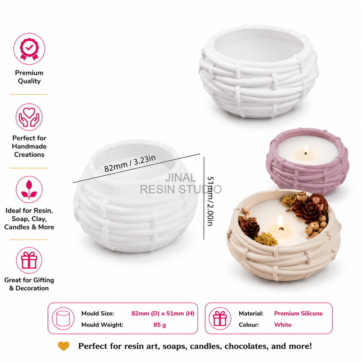 Bird Nest Candle Holder / Storage Box (Small) Silicone Mould SM1422