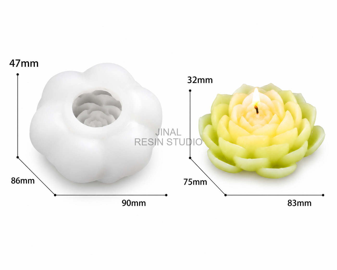 3D Lotus Flower Candle mould HM0041