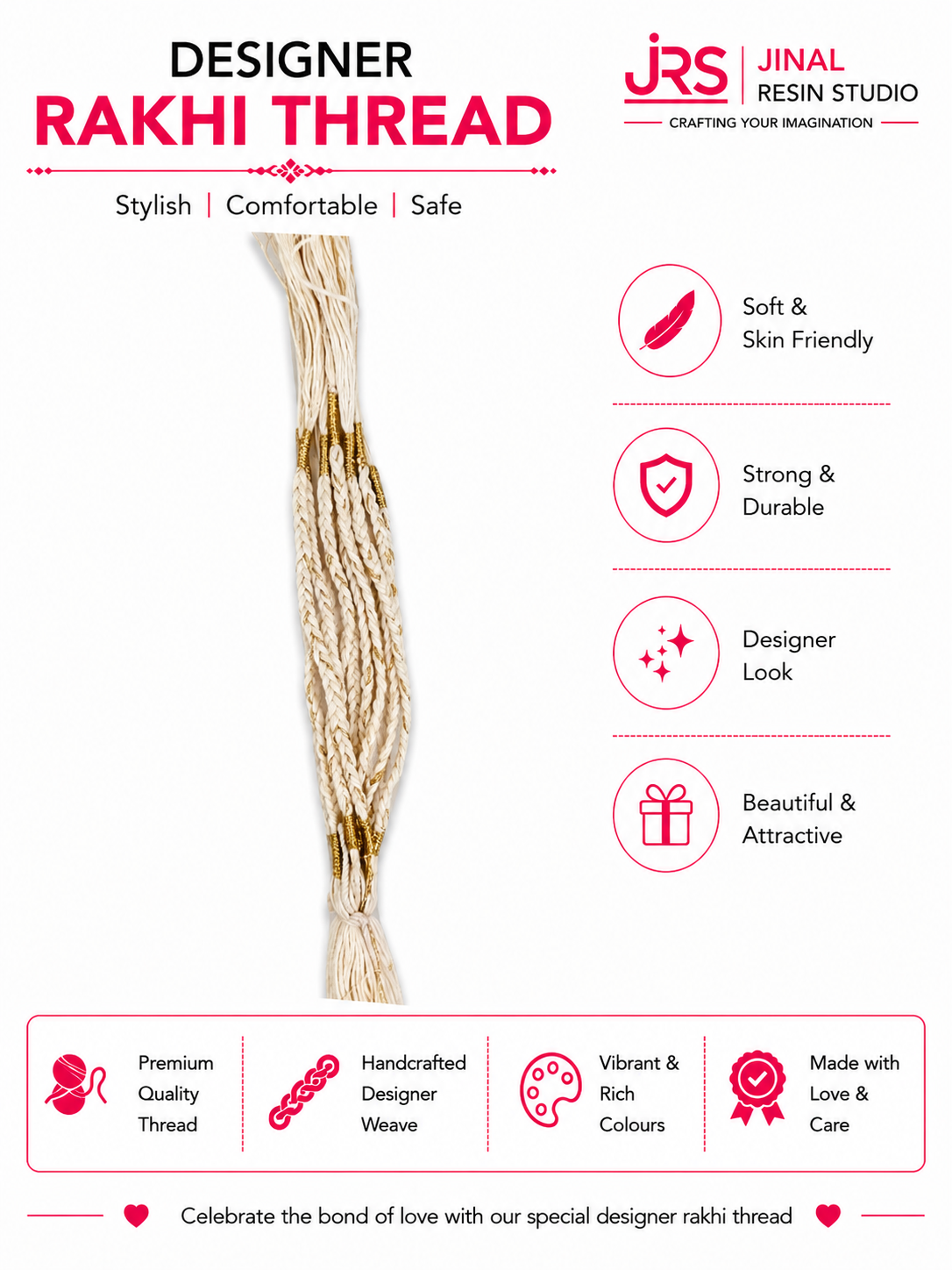 Designer Rakhi Thread 06 2pcs