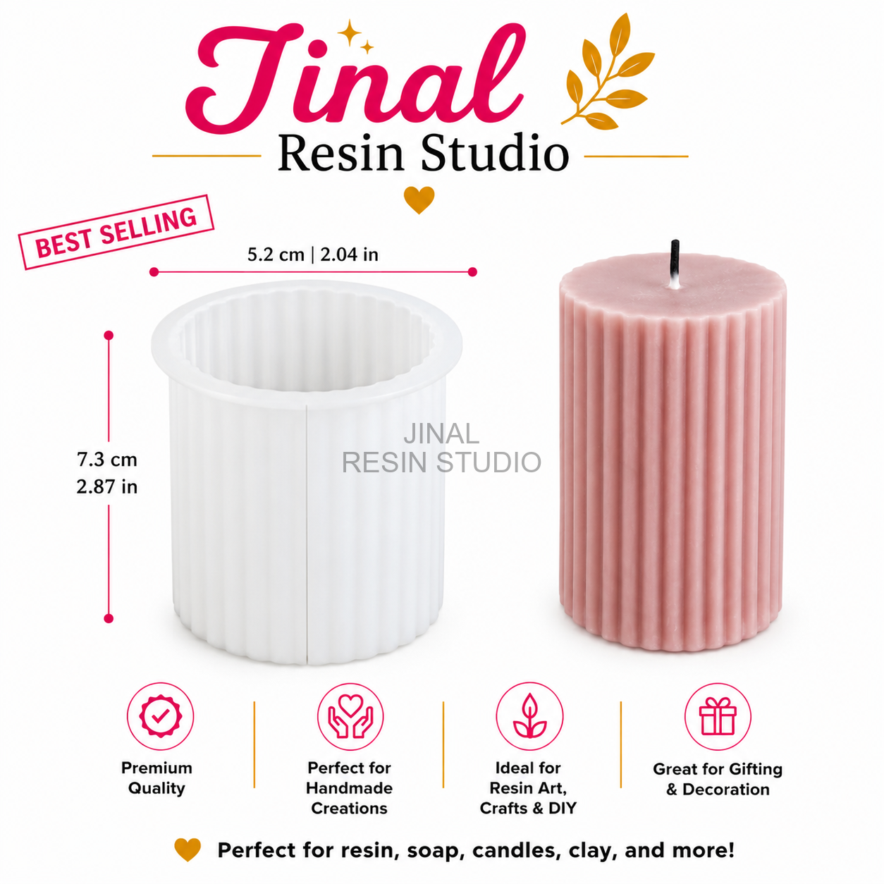 Cylindrical Stripe Candle Mold