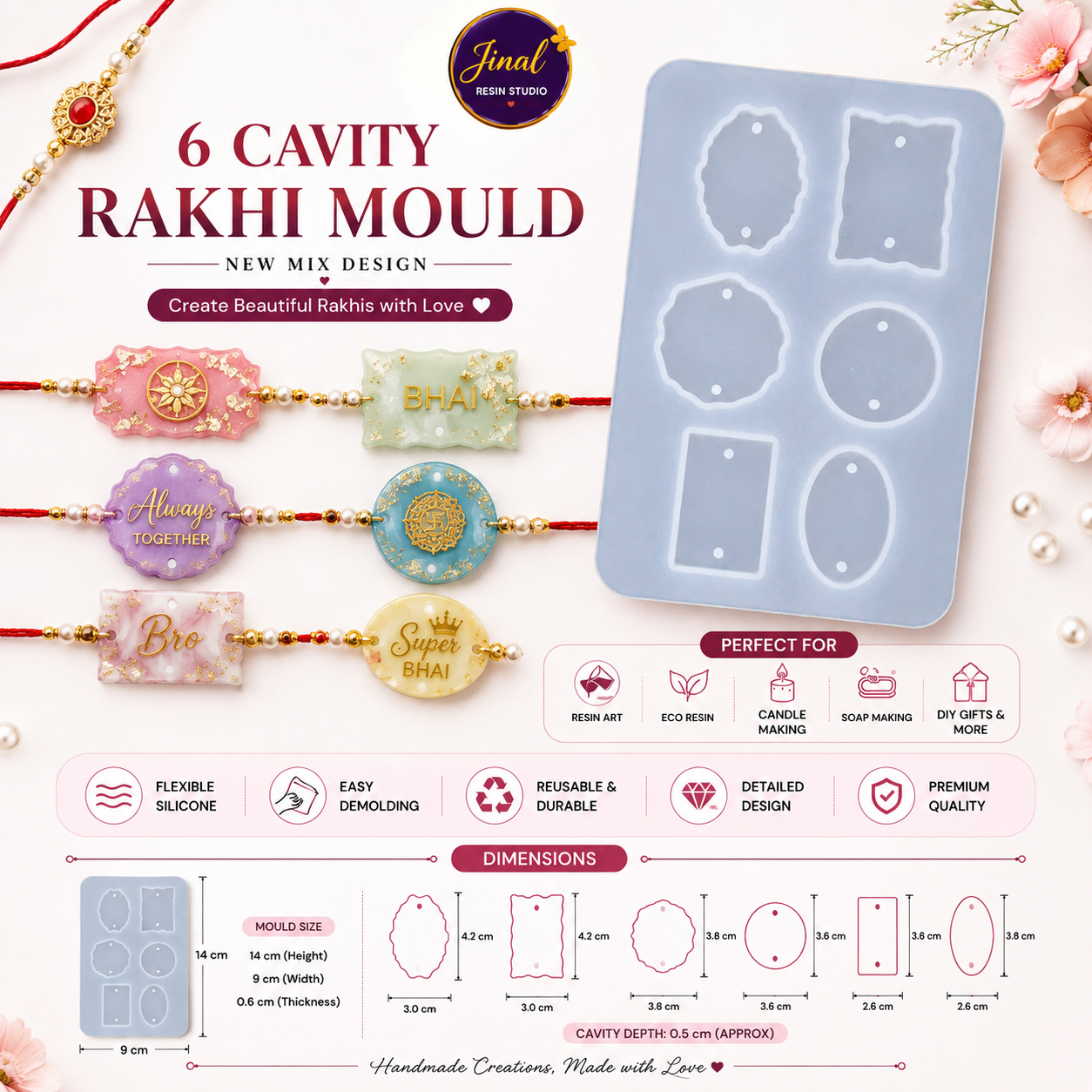 6 Cavity New Mix Rakhi Mould