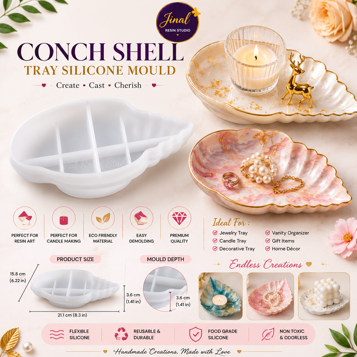 Conch Shell Tray Silicone Mould