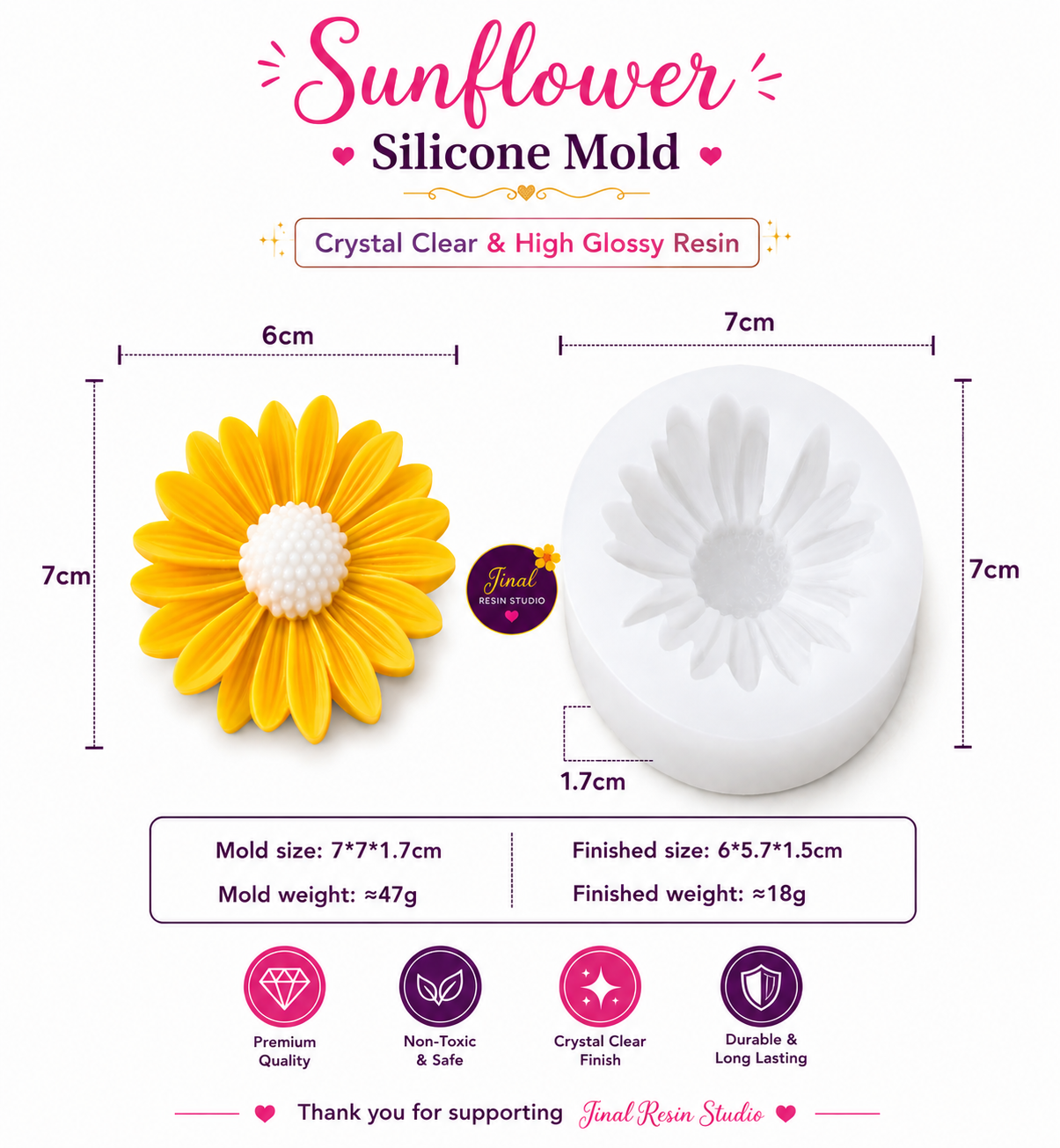 Daisy Flower Candle Mold