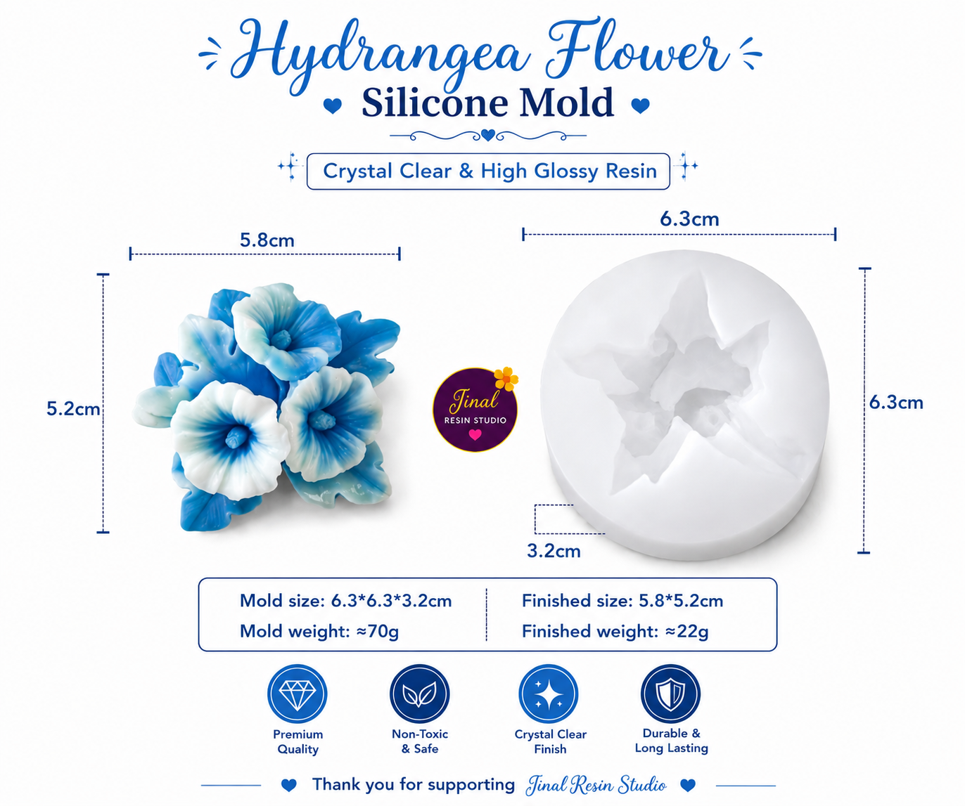 Hydrangea Flower Candle Mould