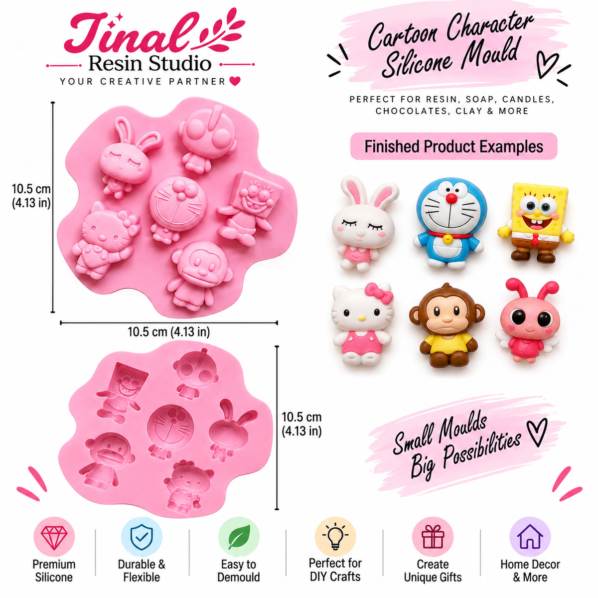 6-Cavity Cartoon Character DIY Mould