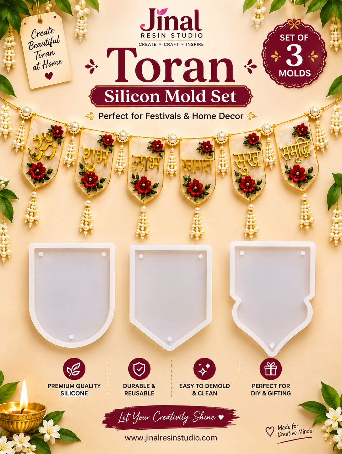 Toran Silicone Mould – Decorative Door Hanging DIY Mould