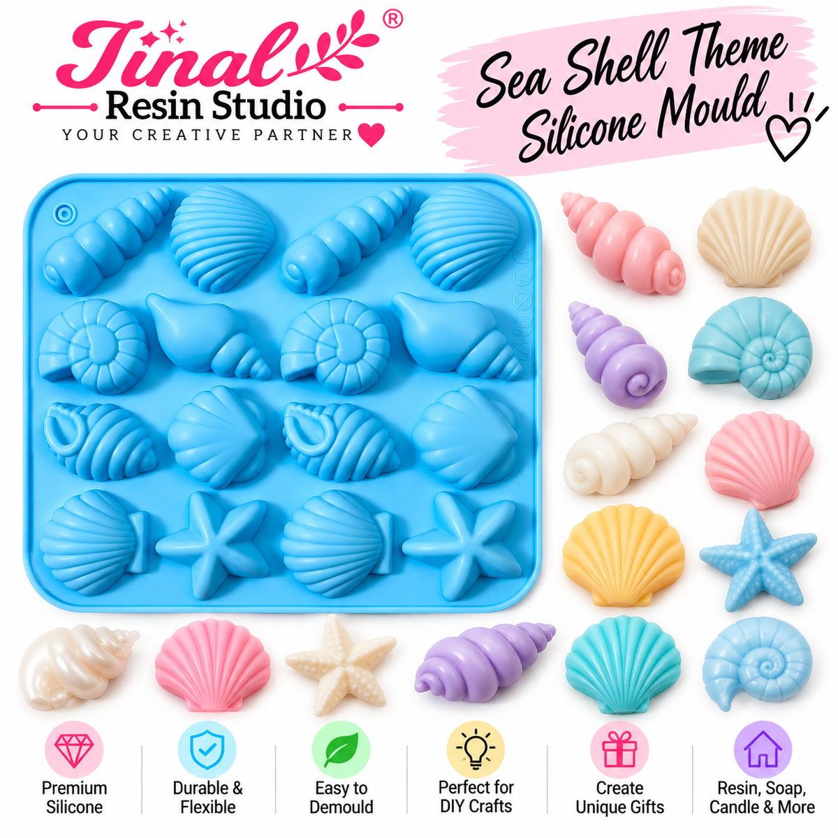 Sea Shell theme silicon mould
