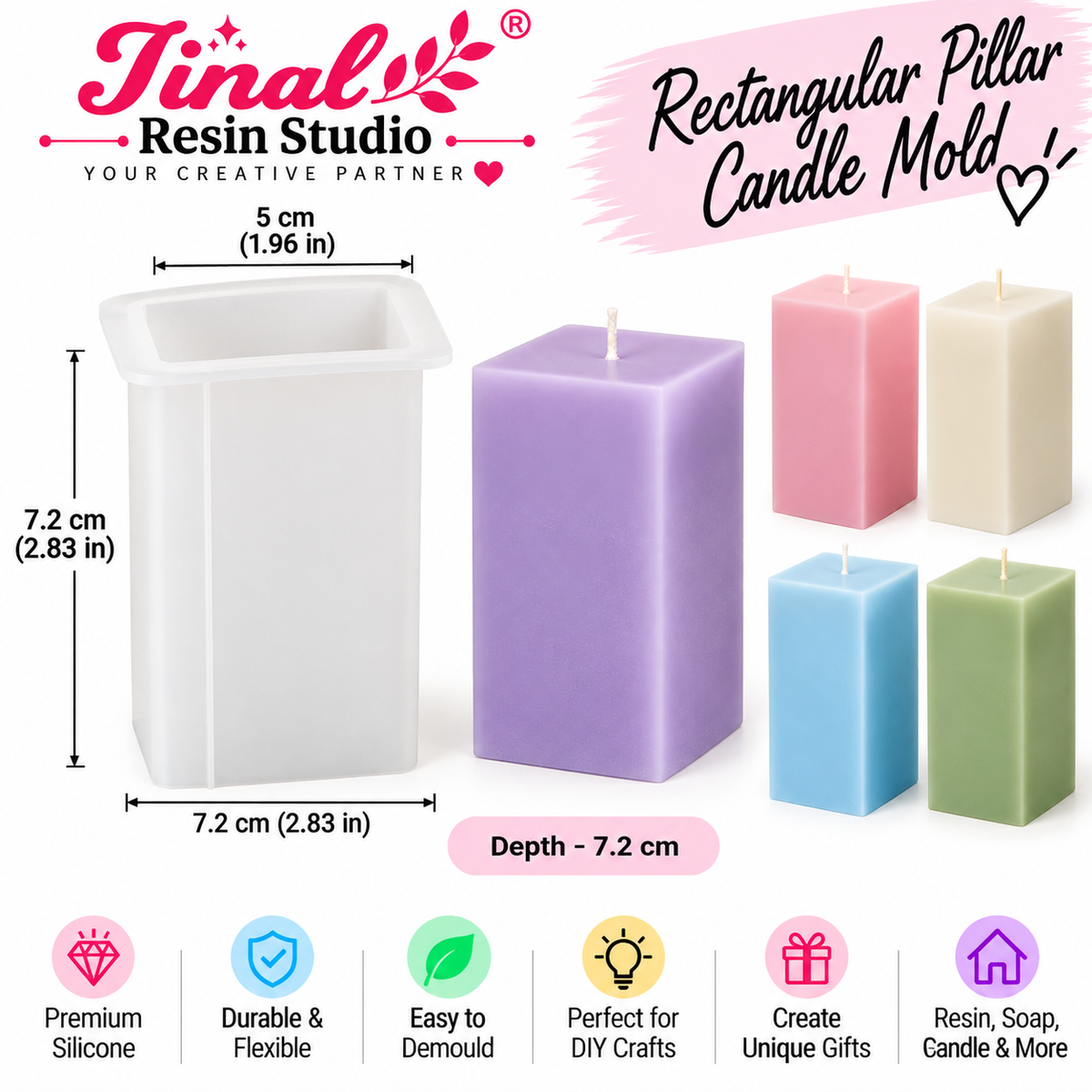 Rectangular Pillar Candle Mold