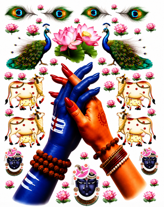 Big A4 Divine Hands & Cow UV DTF Sticker