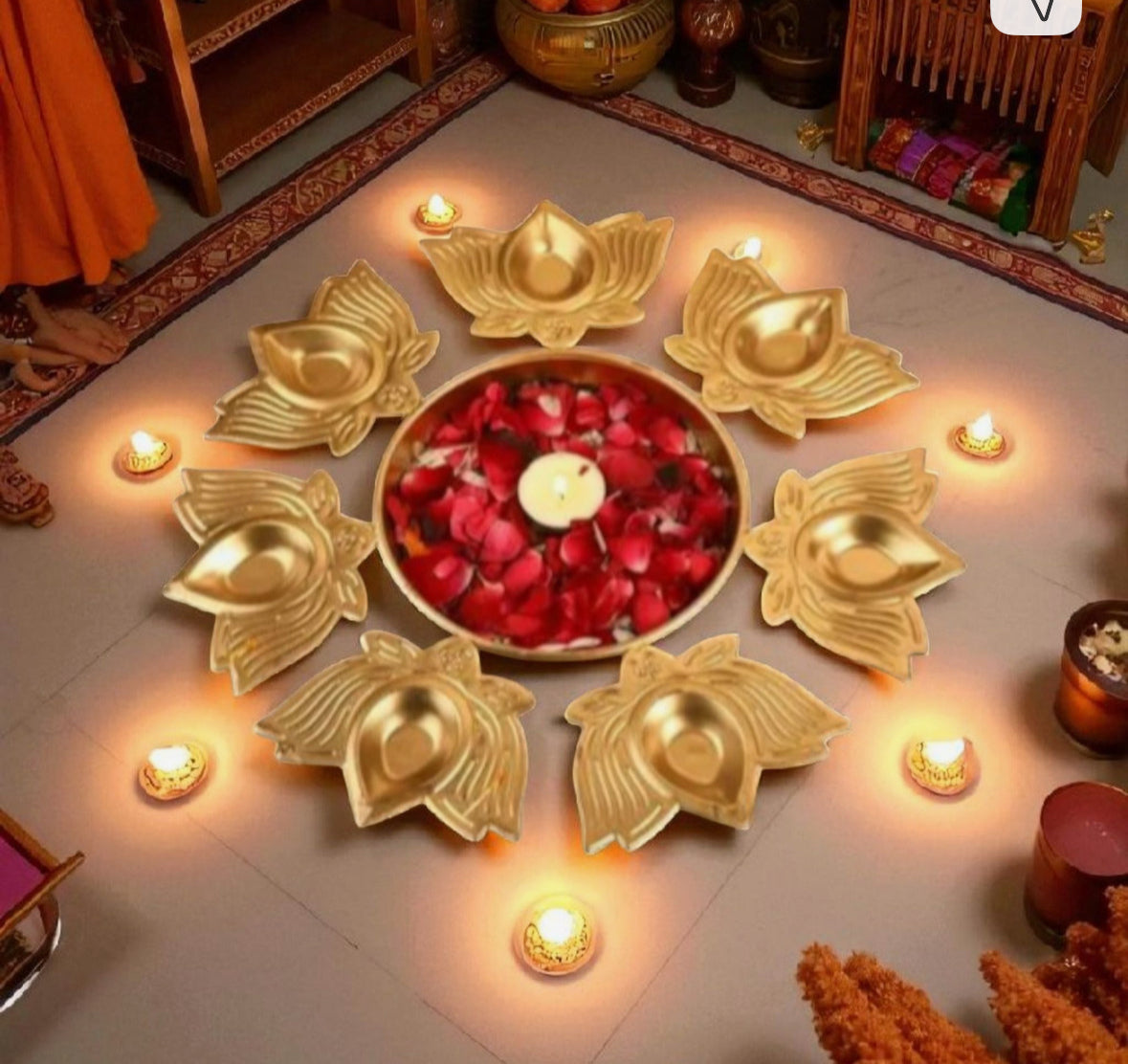 Lotus urli diya - 10 inch