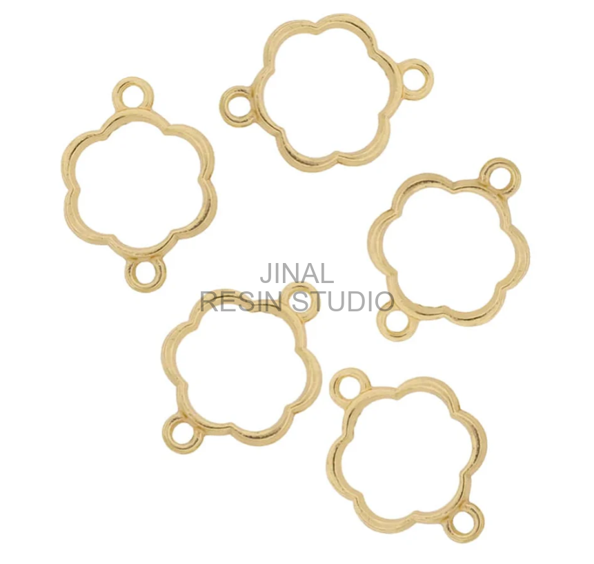 5 In 1 Gold Flower Rakhi Bezels (21 × 30 mm)