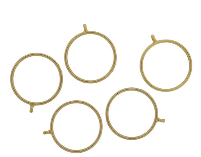 5 in 1 Gold Round Bezels set