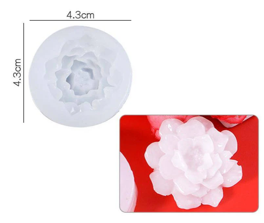 3D Rose Candle Flower Handmade Mould HM0211