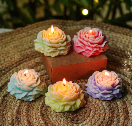 Peony Flower Shape Candle Silicone Mould