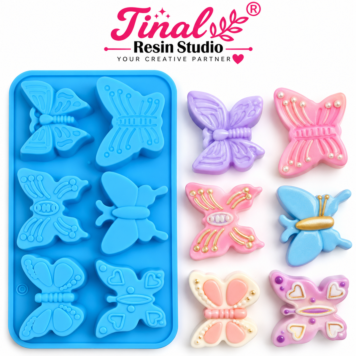 6 Cavity DIY Butterfly Silicone Mould