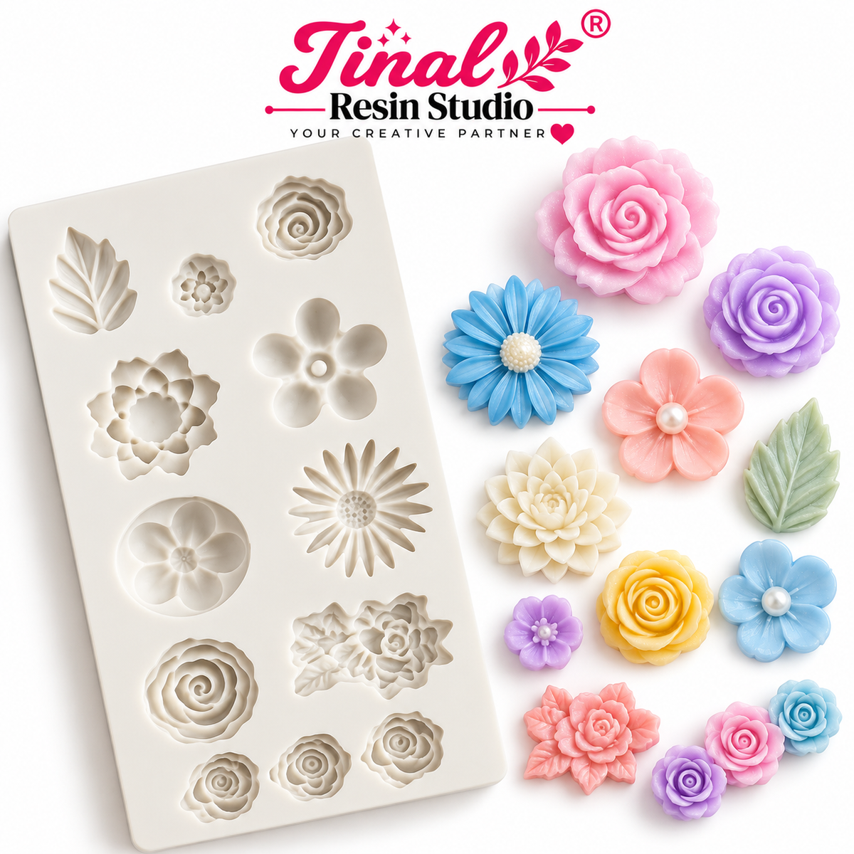 12 Cavity Flower Silicone Mould