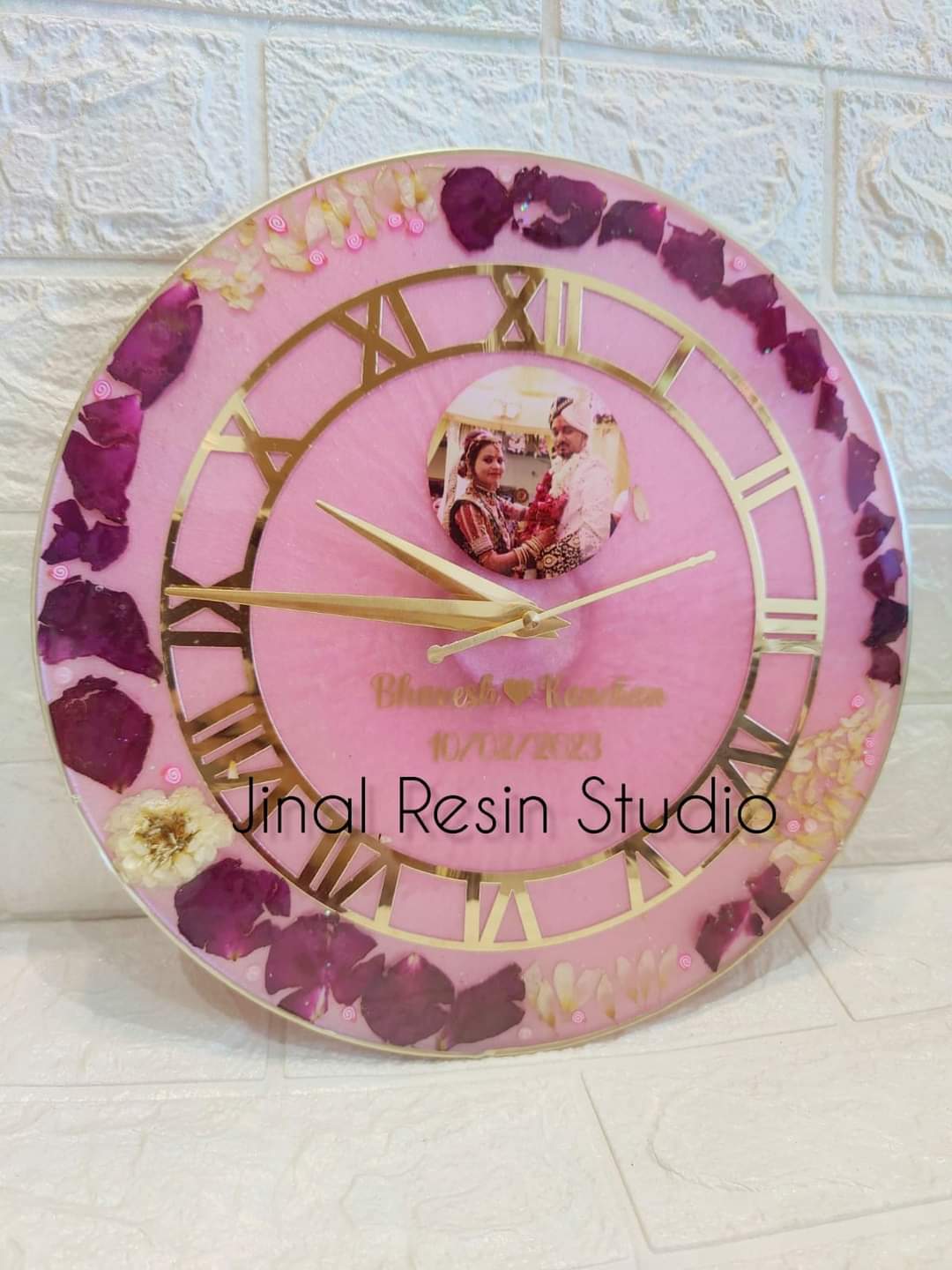Wedding Varamala Preservation in Clock 12 inch