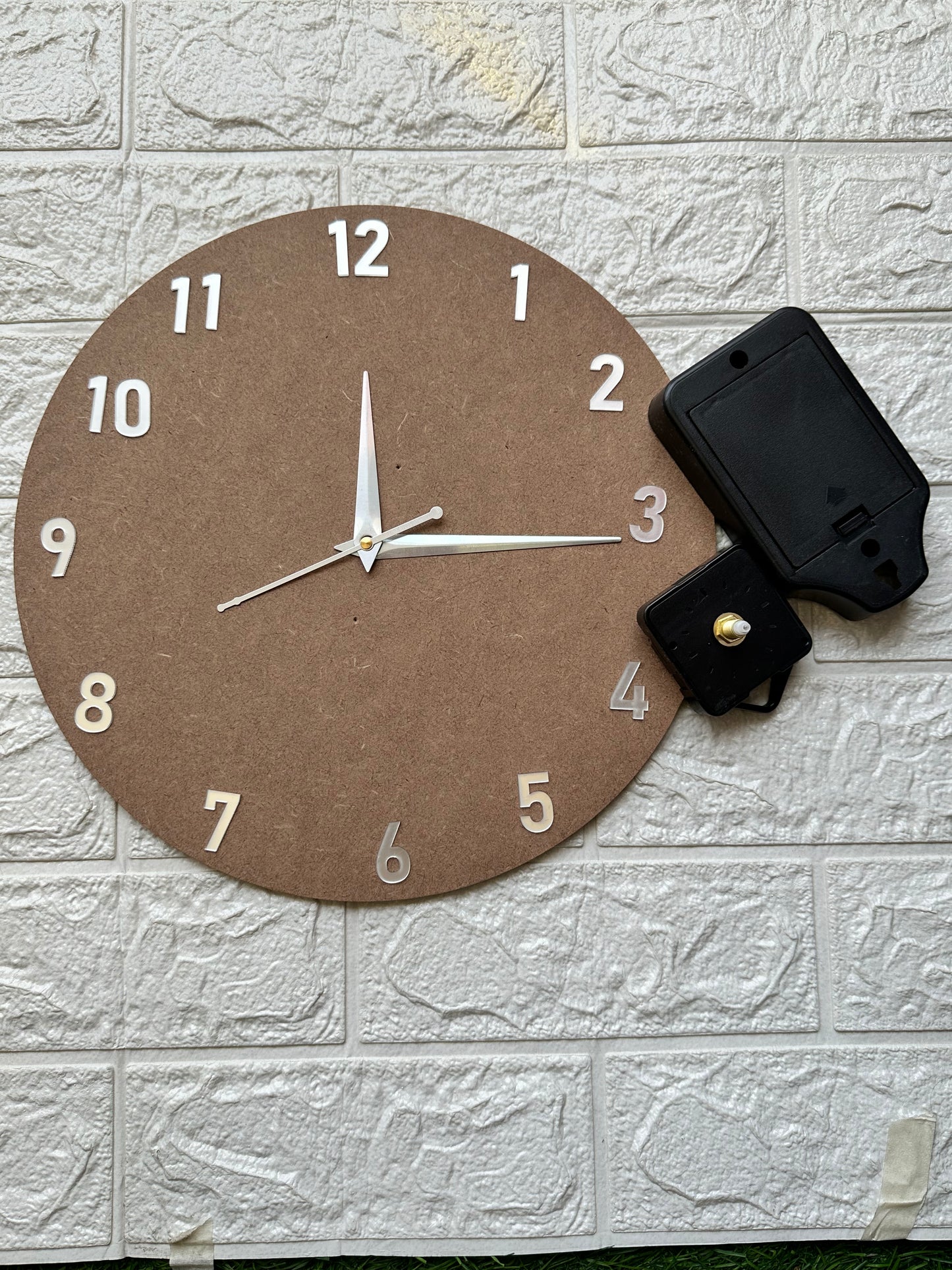 Silver Clock set with Numbers