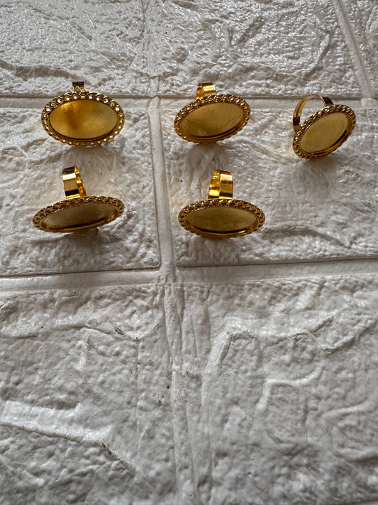 Gold Ring Bezels Set of 5