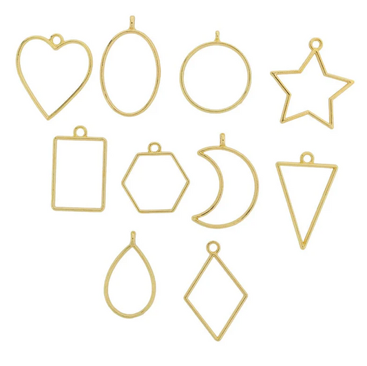 10 in 1 Golden bazels different shape