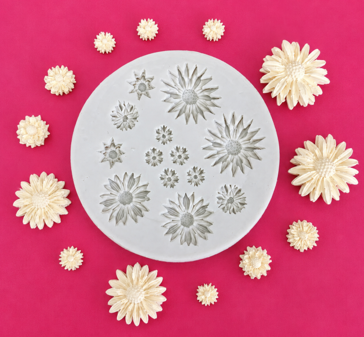 13 Cavity 3D Flower Silicone Mould