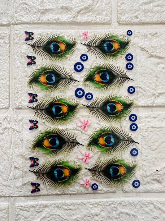 Peacock feature UV dtf sticker