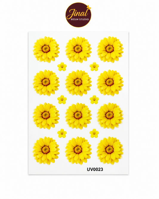 Yellow UV dtf sticker
