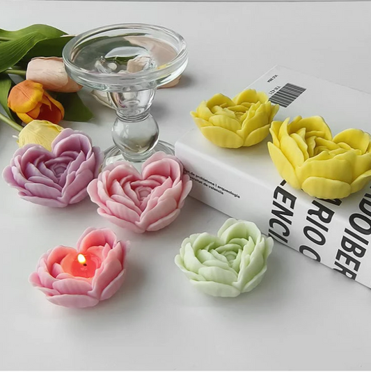 3D Flower Heart Candle Handmade Mould