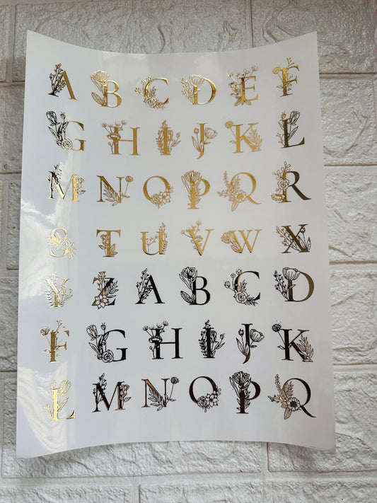 ABCD Embossed sticker sheet