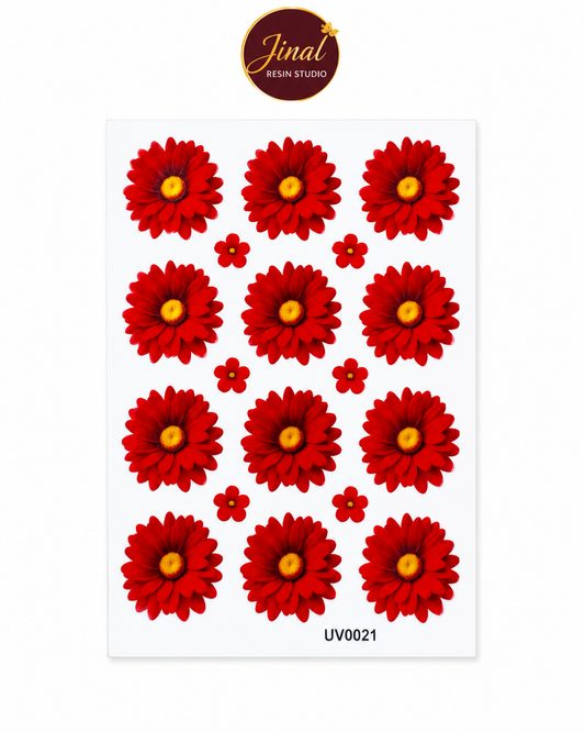 Red UV dtf sticker