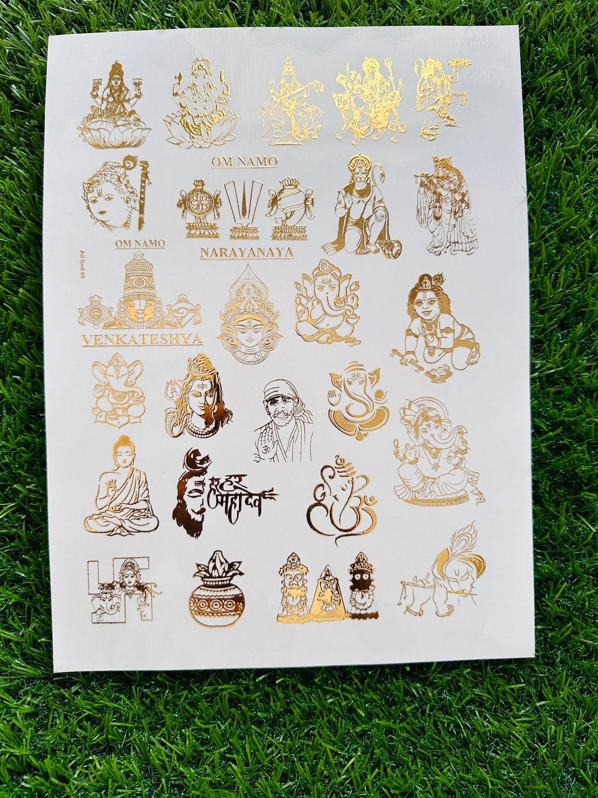 Bhak Sticker Mix Bhagwan/God Embossed Sticker – Jinalresinstudio